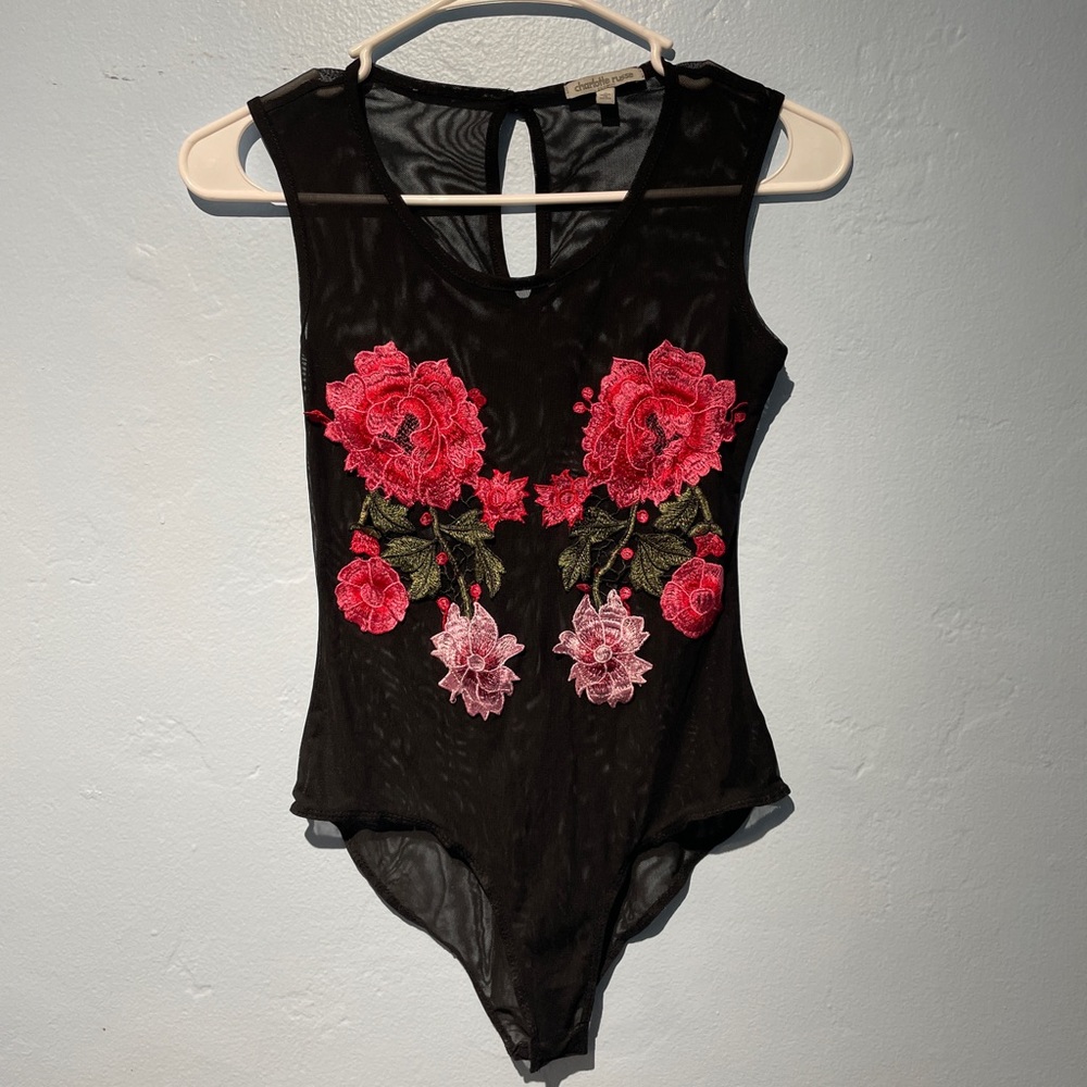 Floral mesh bodysuit